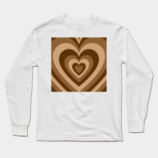 brown retro heart Long Sleeve T-Shirt